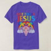 Today Not Jesus Satan Goat Satanic Rainbow Satanis Tシャツ (デザイン正面)