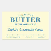 Today Was Butter With You Yellow & Blue Graduation 長方形シール (正面)