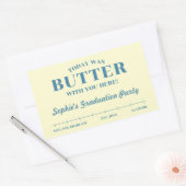 Today Was Butter With You Yellow & Blue Graduation 長方形シール (封筒)