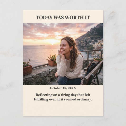 Today was Worth it Custom Photo Postcard ポストカード (正面)