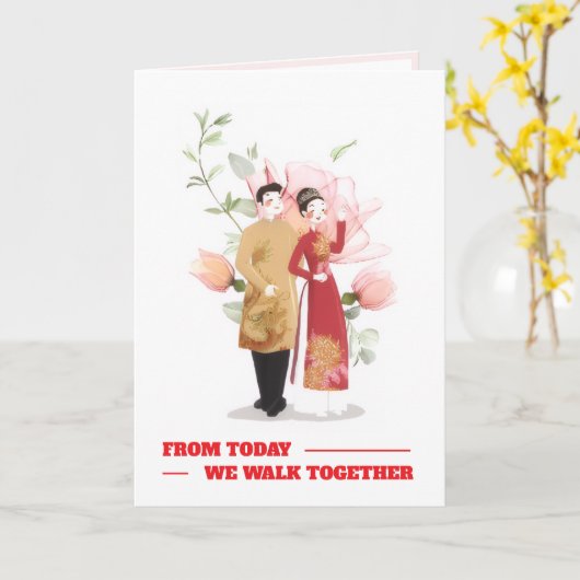 Today We Are Together folded invitation card カード (黄色い花)