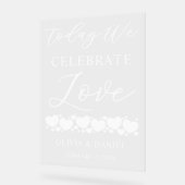 Today We Celebrate Love Custom Wedding Welcome アクリルサイン (傾斜)
