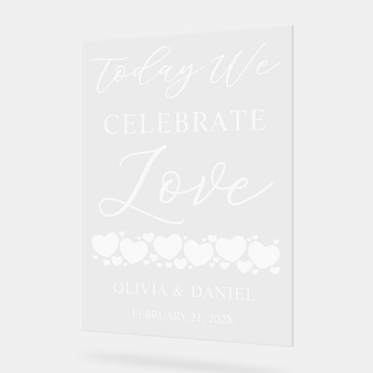 Today We Celebrate Love Custom Wedding Welcome アクリルサイン (傾斜)