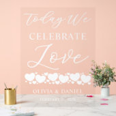 Today We Celebrate Love Custom Wedding Welcome アクリルサイン (ウェディング)