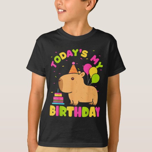 Todays My Birthday Girls Capybara Lovers Birthday  Tシャツ (正面)