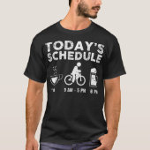 Todays Schedule Coffee Bicycle Beerサイクリングベアca Tシャツ (正面)