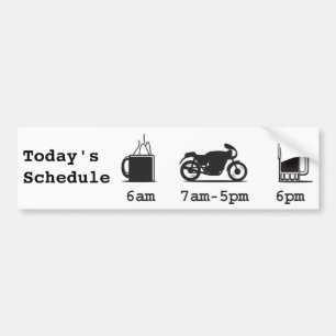 Today'sScheduleのコーヒー2wheelsおよびビール バンパーステッカー