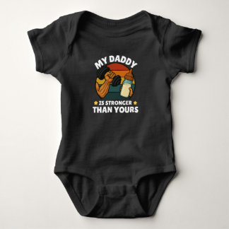 Toddler私のパパはあなたのジムパパより強い ベビーボディスーツ