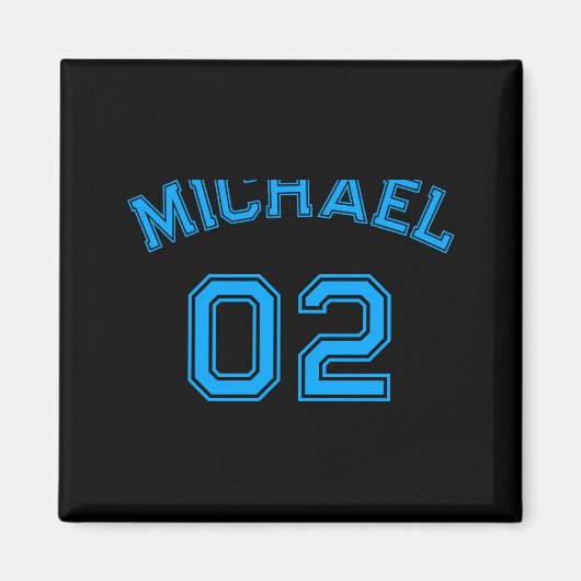 Toddler Boy Blue Name Jersey Number Srts Cotton To マグネット (正面)