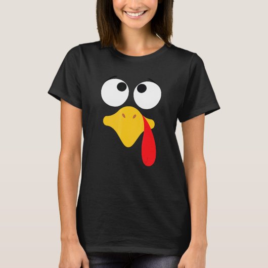 Toddler Boy Girl Turkey Face Costume Happy Thanksg Tシャツ (正面)