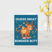 Toddler Christmas Ugly Sweater Guess What Reindeer カード (黄色い花)