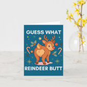 Toddler Christmas Ugly Sweater Guess What Reindeer カード (黄色い花)