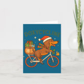 Toddler Doxycycline Long Hair Dachshund Christmas  カード (正面)