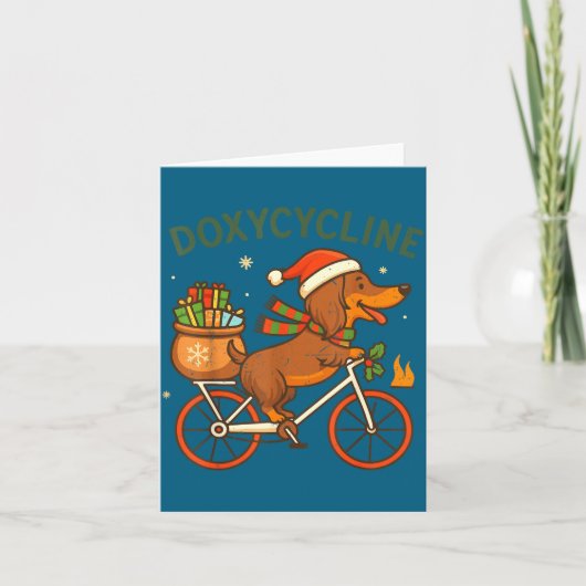 Toddler Doxycycline Long Hair Dachshund Christmas  カード (正面)