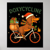 Toddler Doxycycline Long Hair Dachshund Christmas  ポスター (正面)