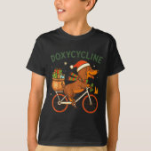 Toddler Doxycycline Long Hair Dachshund Christmas  Tシャツ (正面)