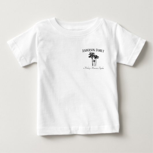 Toddler Family Vacation  Palm Tree Beach Trip Tee ベビーTシャツ (正面)