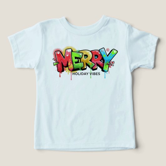 Toddler Graffiti Merry Holiday Vibes Apparel (デザイン正面)