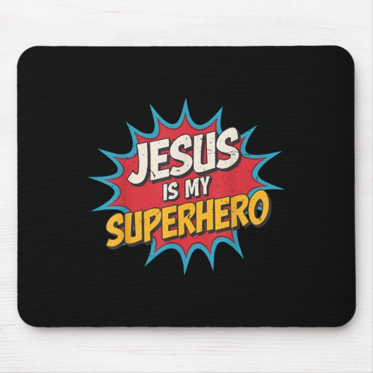 Toddler Jesus Is My Superhero Christian God Son Br マウスパッド (正面)