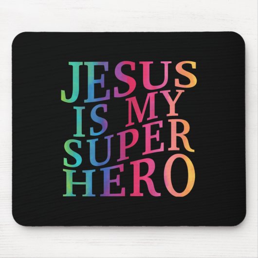 Toddler Jesus Is My Superhero Christian God Son Br マウスパッド (正面)