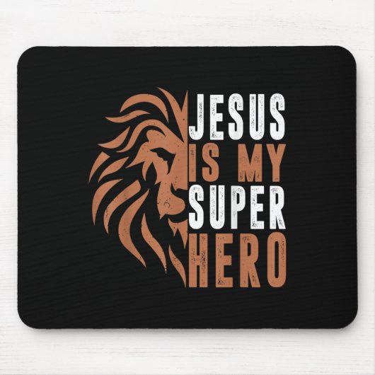 Toddler Jesus Is My Superhero Christian God Son Br マウスパッド (正面)