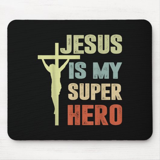 Toddler Jesus Is My Superhero Christian God Son Br マウスパッド (正面)