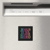 Toddler Jesus Is My Superhero Christian God Son Br マグネット (インサイチュ (食洗機))