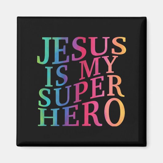 Toddler Jesus Is My Superhero Christian God Son Br マグネット (正面)