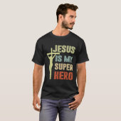 Toddler Jesus Is My Superhero Christian God Son Br Tシャツ (正面フル)