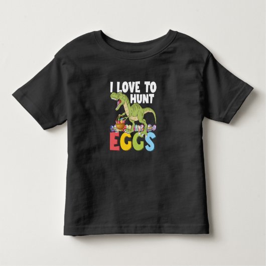 Toddler Kids Dinosaur T-Rex Happy Easter トドラーTシャツ (正面)