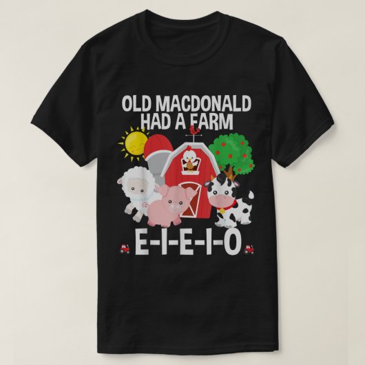 Toddler Kids Old MacDonald Had a Farm EIEIO Nurser Tシャツ (デザイン正面)