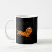 Toddler Long Hair Dachshund Through Snow Christmas コーヒーマグカップ (左)