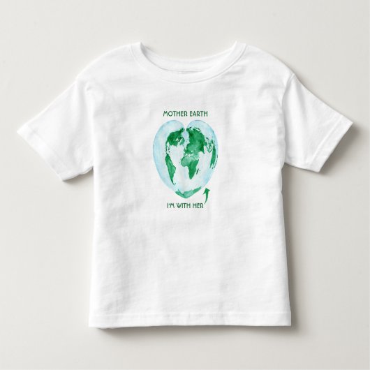 Toddler Raglan Tシャツ – Mother Earth I'm with Her (正面)