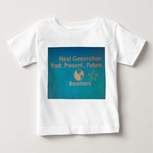 Toddler Ruffler Tシャツホワイト(ティール（緑がかった色）ブルー) ベビーTシャツ (正面)