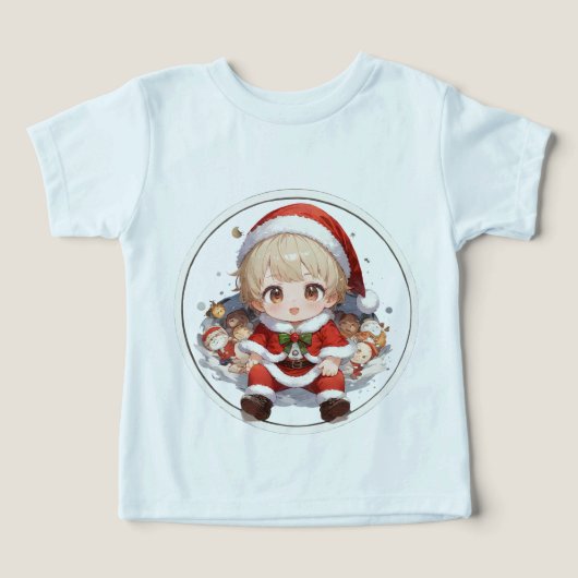 Toddler Santa Tri-Blend Christmas T-Shirt Premium  (デザイン正面)