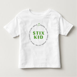 TODDLER - Stix Kid前面/背面（白/ライトカラー） トドラーTシャツ