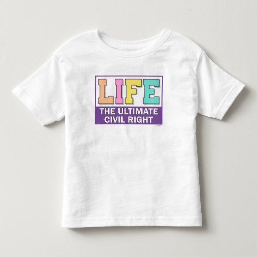 Toddler t-shirt with a pro-life message. トドラーTシャツ (正面)