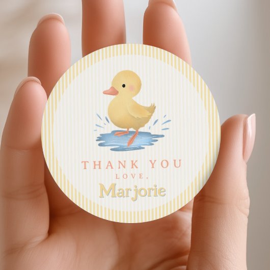 Toddlers Cute Pastel Farm Duck Birthday Favor ラウンドシール