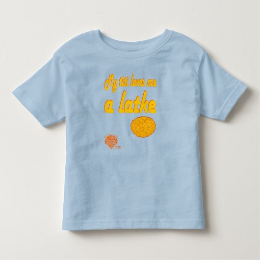 Toddlers' Hanukkah Shirt - "Titi loves me a latke" トドラーTシャツ (正面)
