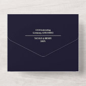 Todo En Uno Boda Retro Moderna Rojo Vino QR オールインワン招待状 (裏面)