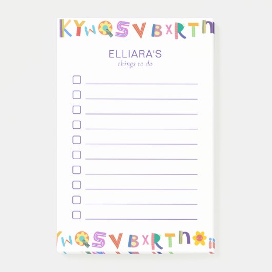 ToDoListカラフルの名前をカスタムする ポストイット (正面)