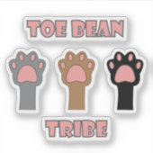Toe Bean Cat Paw Trio Gray Brown Black Kitty シール (正面)