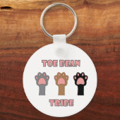 Toe Bean Tribe Cute Kitty Cat Paws Pink Letters キーホルダー (正面)
