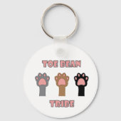 Toe Bean Tribe Cute Kitty Cat Paws Pink Letters キーホルダー (裏面)