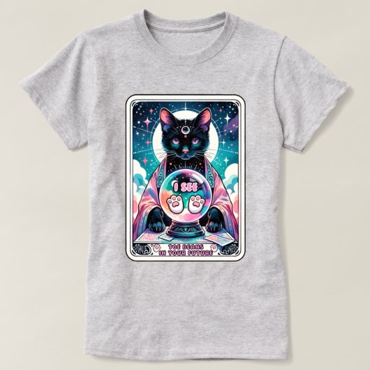 Toe Beans CatタロットカードTシャツが表示される Tシャツ (デザイン正面)