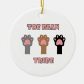 Toe Beans Funny Cat Paws Pink Letters セラミックオーナメント (正面)
