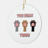 Toe Beans Funny Cat Paws Pink Letters セラミックオーナメント (左)