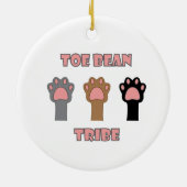 Toe Beans Funny Cat Paws Pink Letters セラミックオーナメント (裏面)
