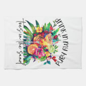 Toes in the Sand, Drink in My Hand, Tropical Drink キッチンタオル (横)