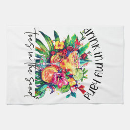 Toes in the Sand, Drink in My Hand, Tropical Drink キッチンタオル